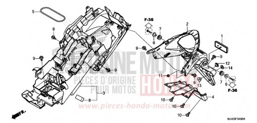GARDE-BOUE ARRIERE CB500XAG de 2016